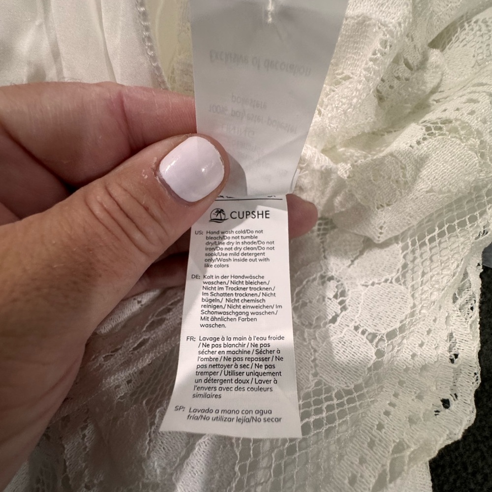 Cupshe white lace dress XL EUC super cute!!!!!! - Picture 8 of 12